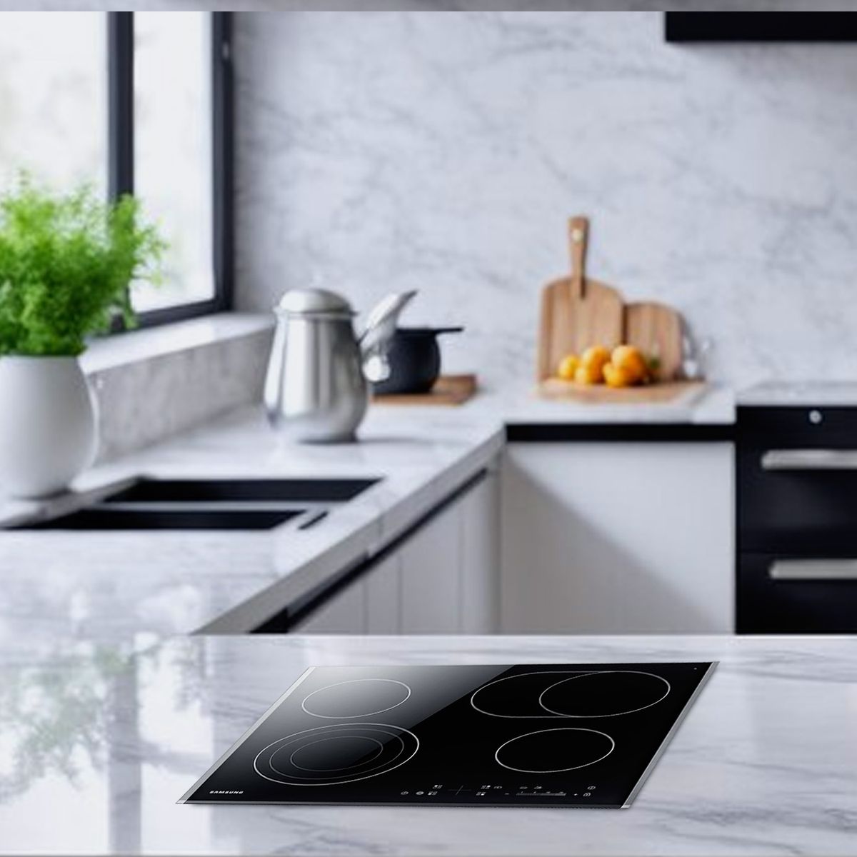 SAMSUNG - Encimera Vitrocerámica 4 Platos Negro CTR264KC01/BG