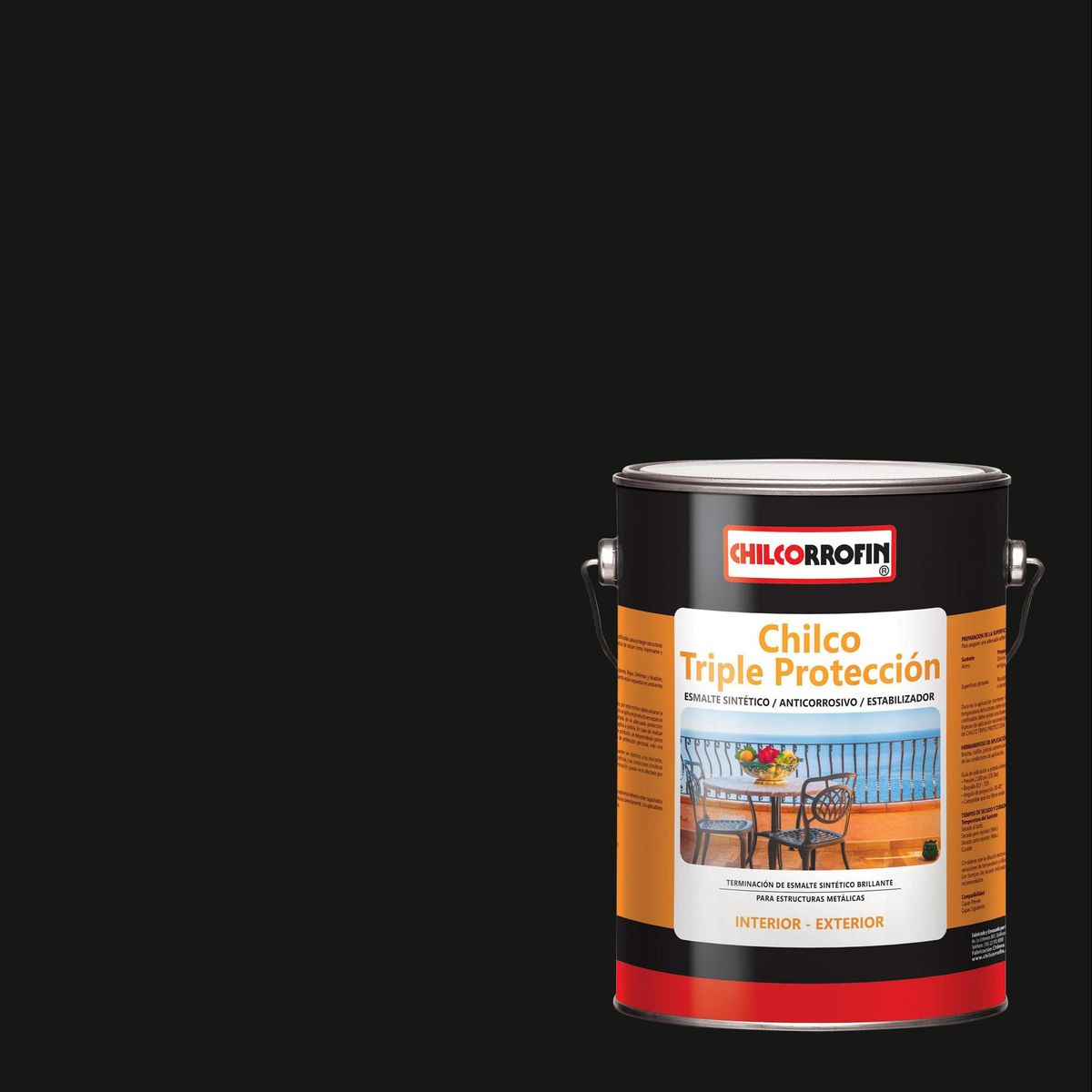 CHILCORROFIN - Triple Protección Fierros y Aceros Lata 1 galón(es) Brillante Negro