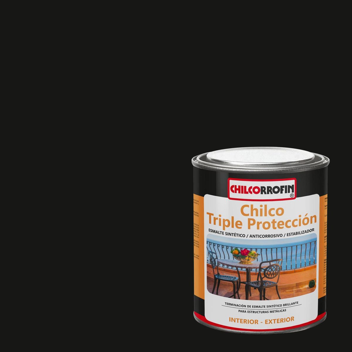 CHILCORROFIN - Triple Protección Fierros y Aceros Tarro 0.25 galón(es) Brillante Negro