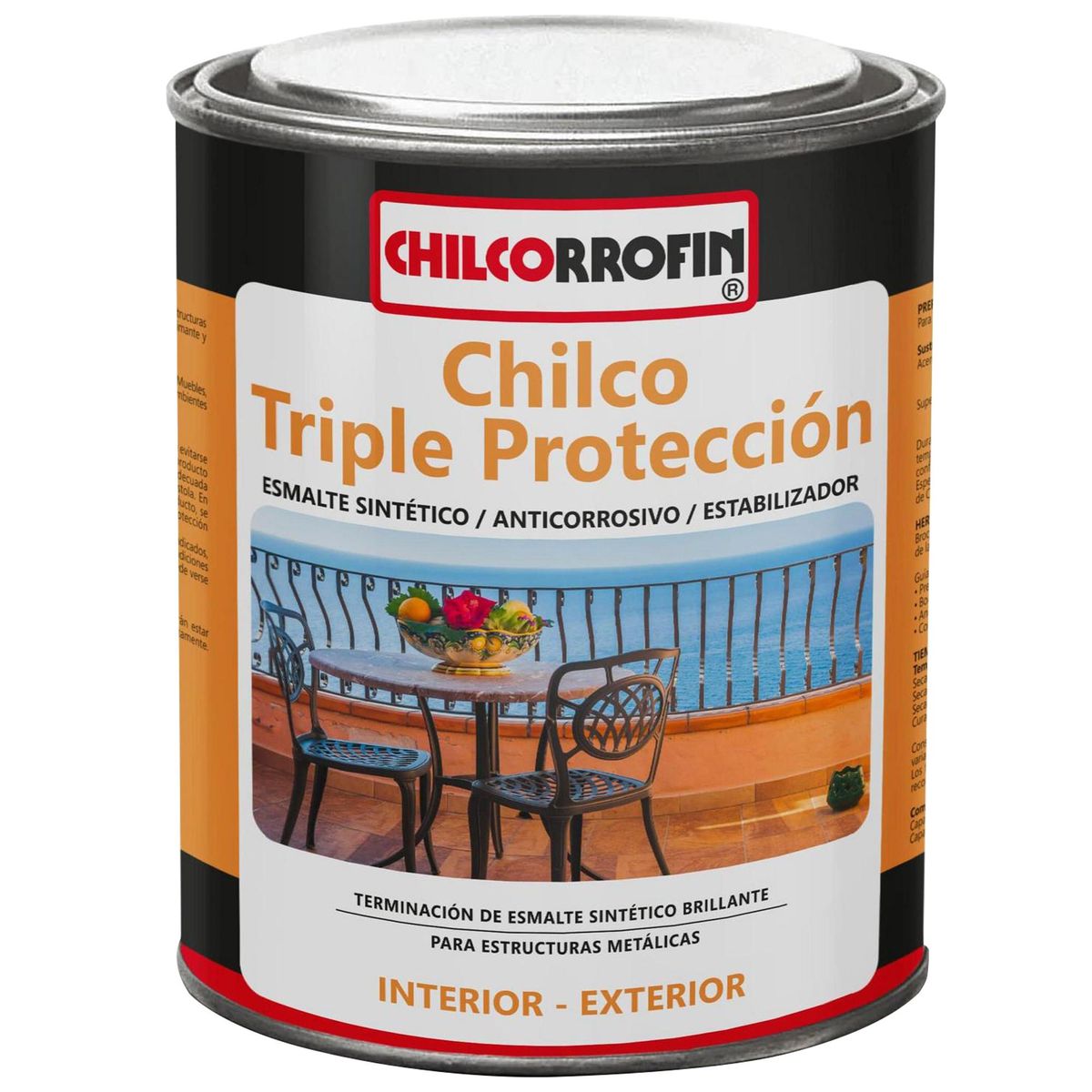 CHILCORROFIN - Triple Protección Fierros y Aceros Tarro 0.25 galón(es) Brillante Negro