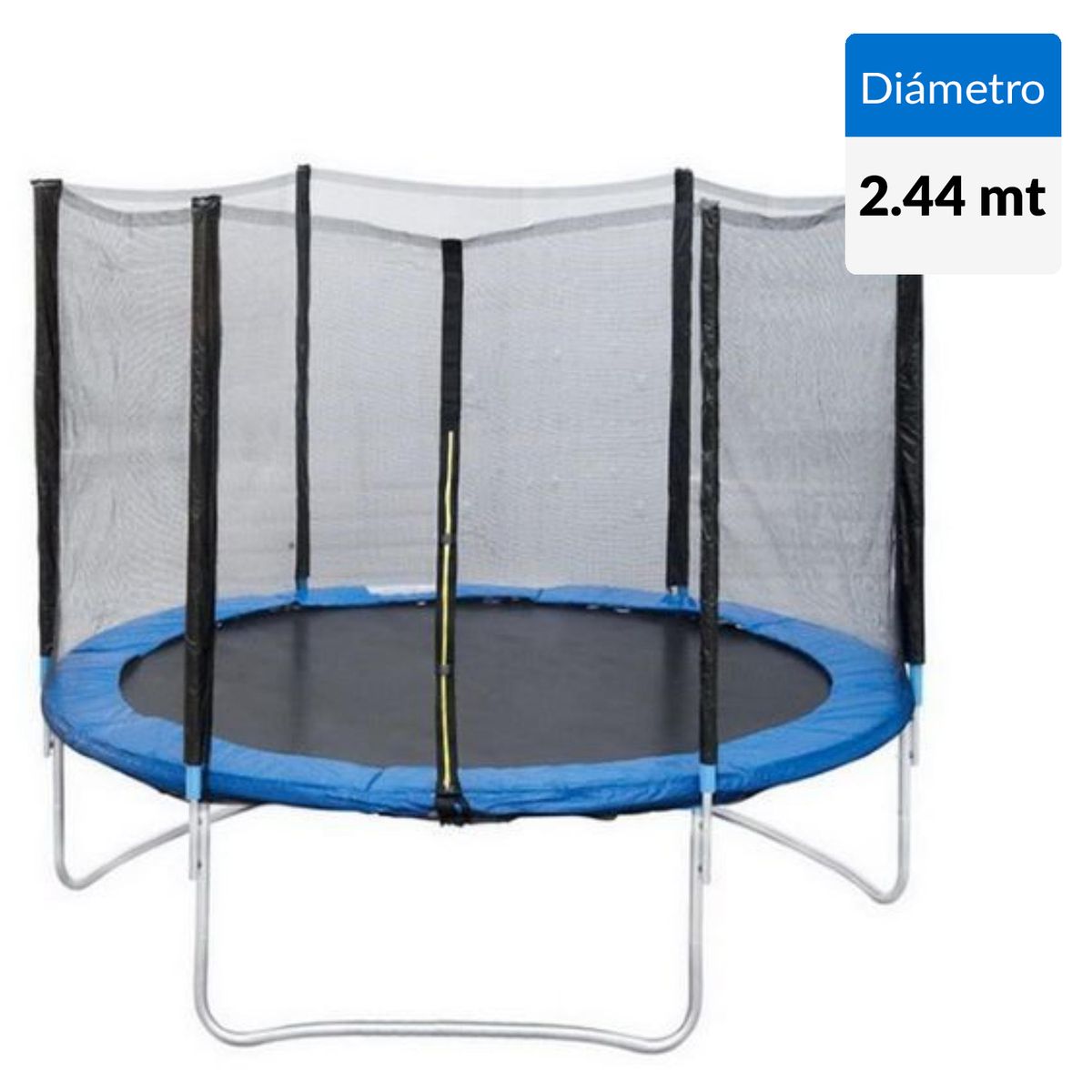 VADELL - Cama Elástica 244x235x244 cm Negro/Azul