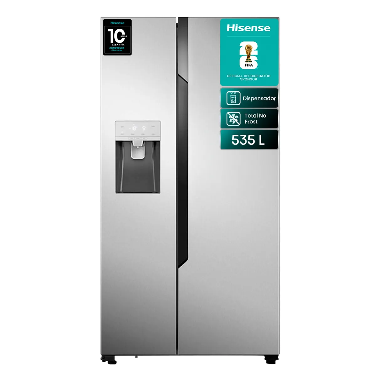 HISENSE - Refrigerador 2 Puertas Side by Side No Frost 535 Litros Inox RC-70WS