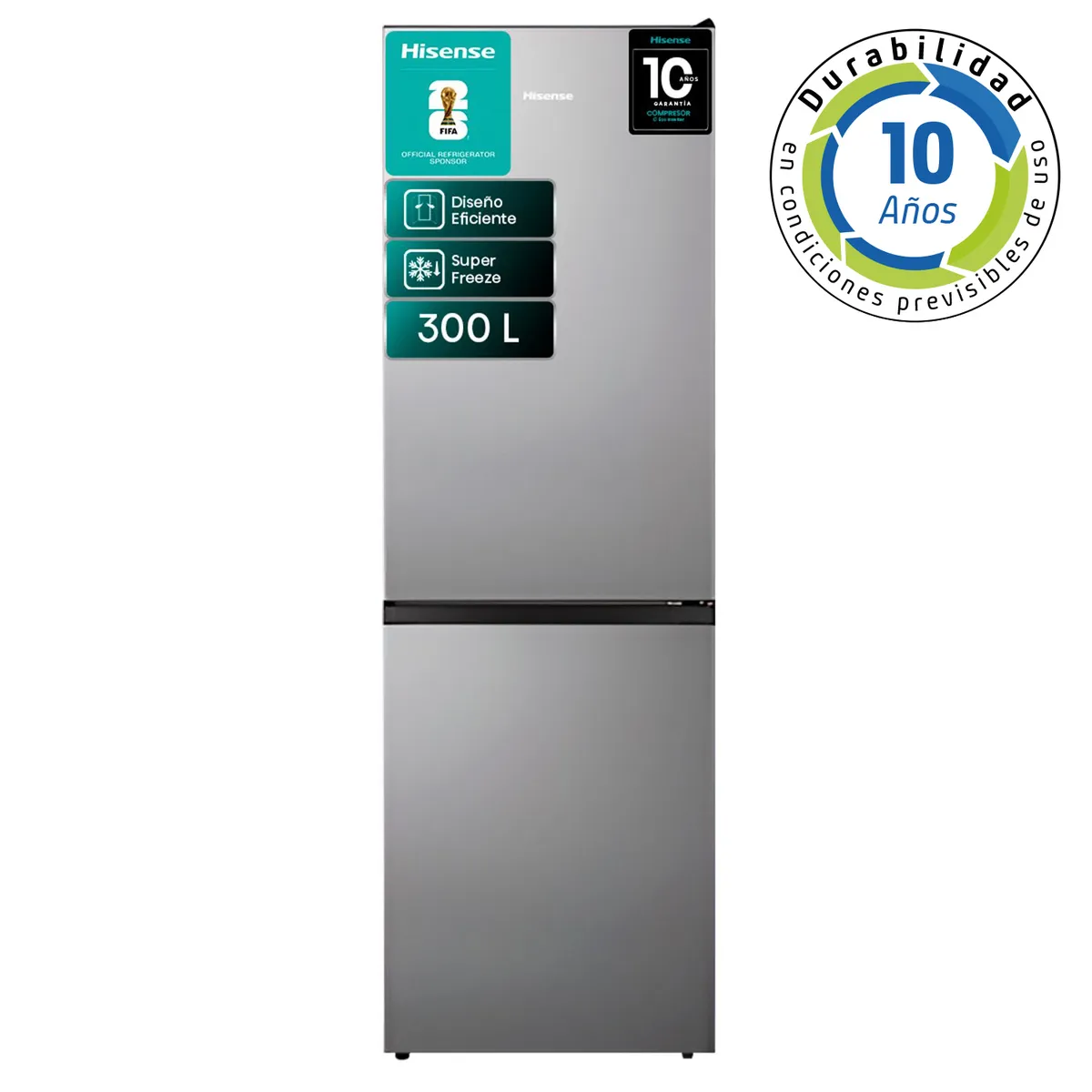 HISENSE - Refrigerador Bottom Freezer No Frost 300 Litros Inox RD-39WC