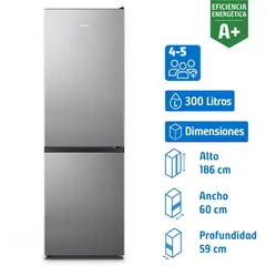 HISENSE - Refrigerador Bottom Freezer No Frost 300 Litros Inox RD-39WC