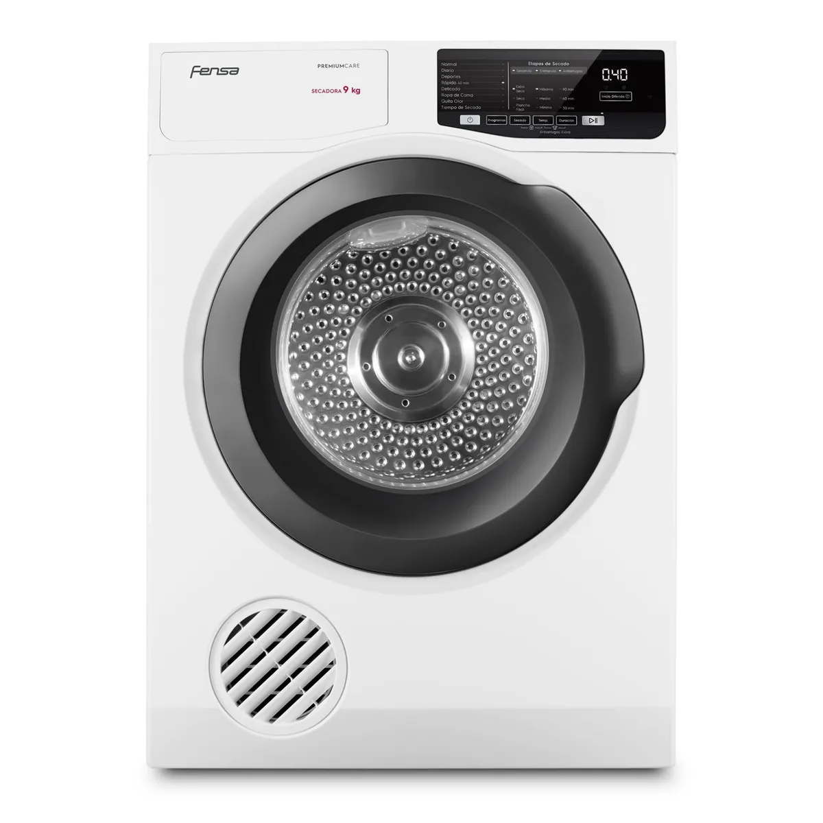 FENSA - Secadora de Ropa 9 kg Carga Frontal con Evacuación Blanco Premium Care 9D