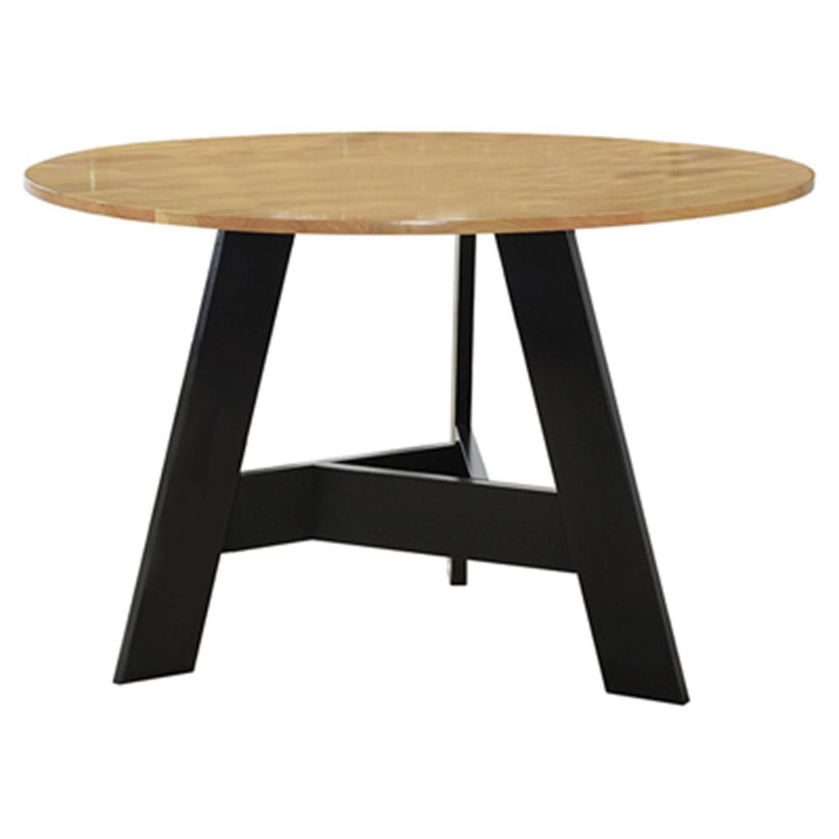 VEKKAHOME - Juego de Comedor Kemi 6 Sillas Mesa Redonda 120x76x120 cm Negro / Cafe