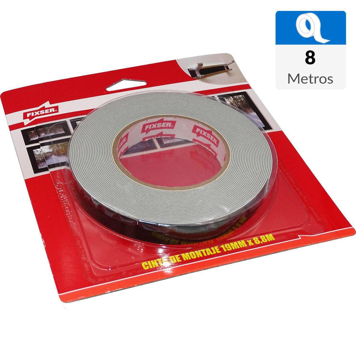 FIXSER - Cinta montaje 19 mm x 8,8 m 1 unidad