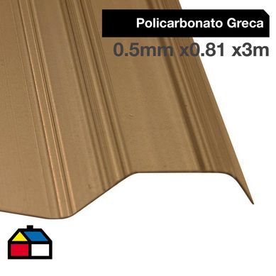 Policarbonato Greca Bronce 0,5mmx0,81x3mt