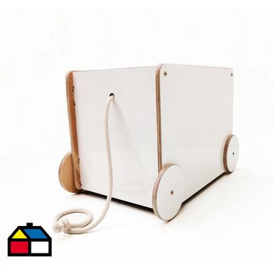 Juguetero madera tipo bal 47x43x71 cm blanco.