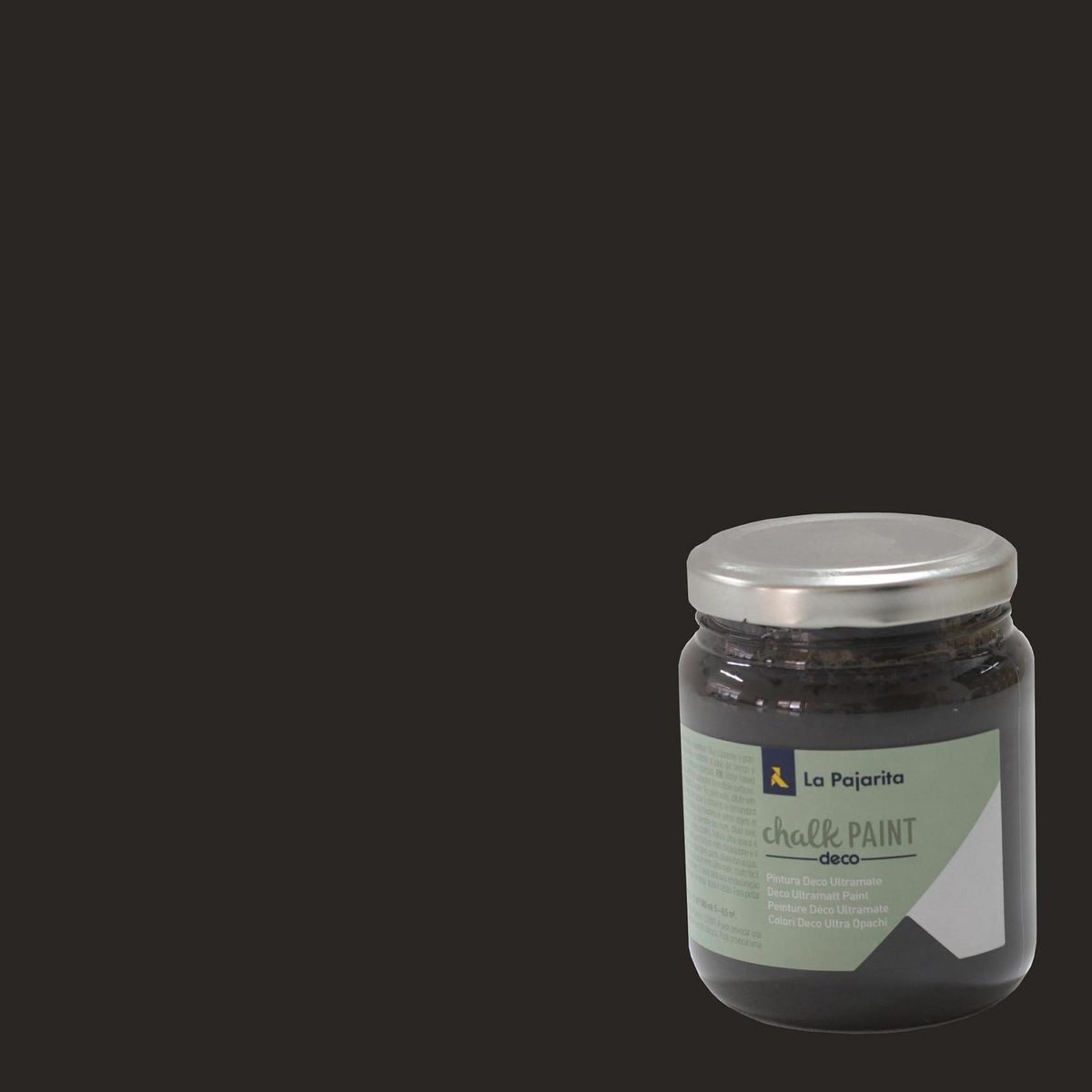 PINTURAS LA PAJARITA - Pintura Acabado Tiza Negro Casi Negro 0.175 l