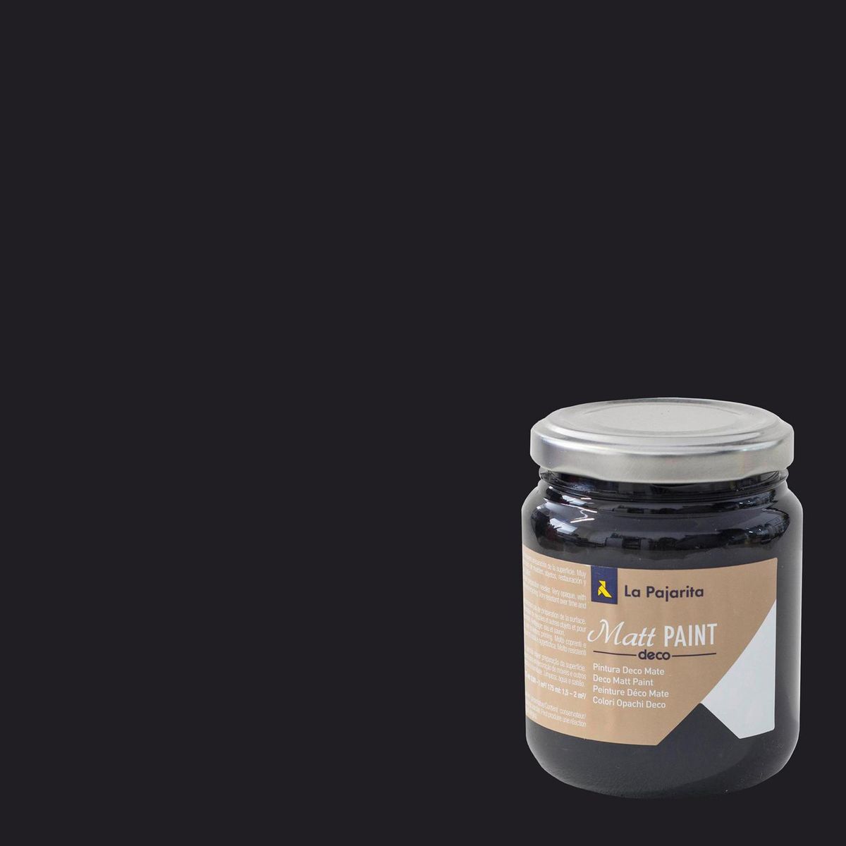 PINTURAS LA PAJARITA - Pintura Deco Matte Negro Black Shadow 0.175 l