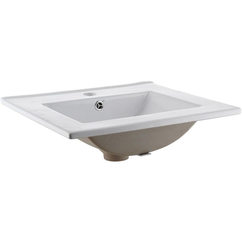 DOMSA - Cubierta Vanitorio Forma Rectangular Loza 80x19x47 cm Blanco
