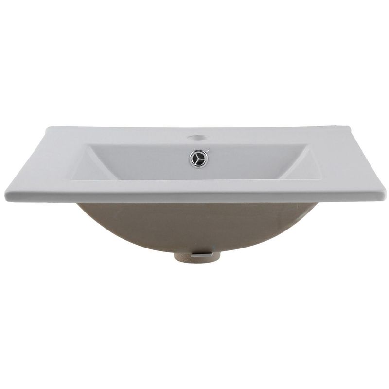 DOMSA - Cubierta Vanitorio Forma Rectangular Loza 60x19x47 cm Blanco