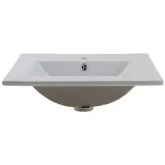 DOMSA - Cubierta Vanitorio Forma Rectangular Loza 60x19x47 cm Blanco