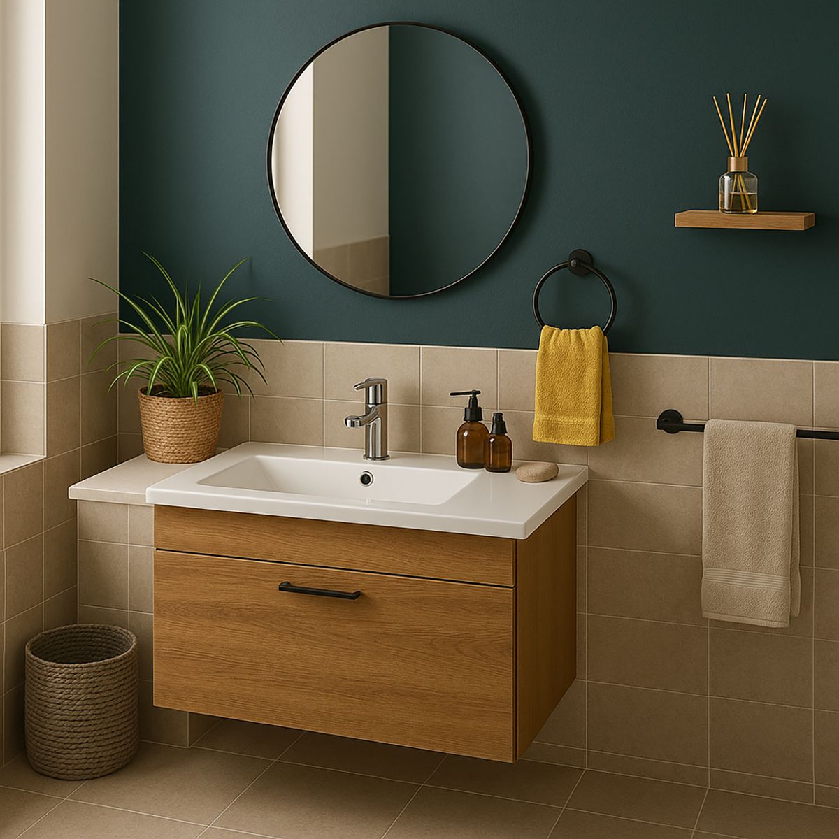 DOMSA - Cubierta Vanitorio Forma Rectangular Loza 60x19x47 cm Blanco