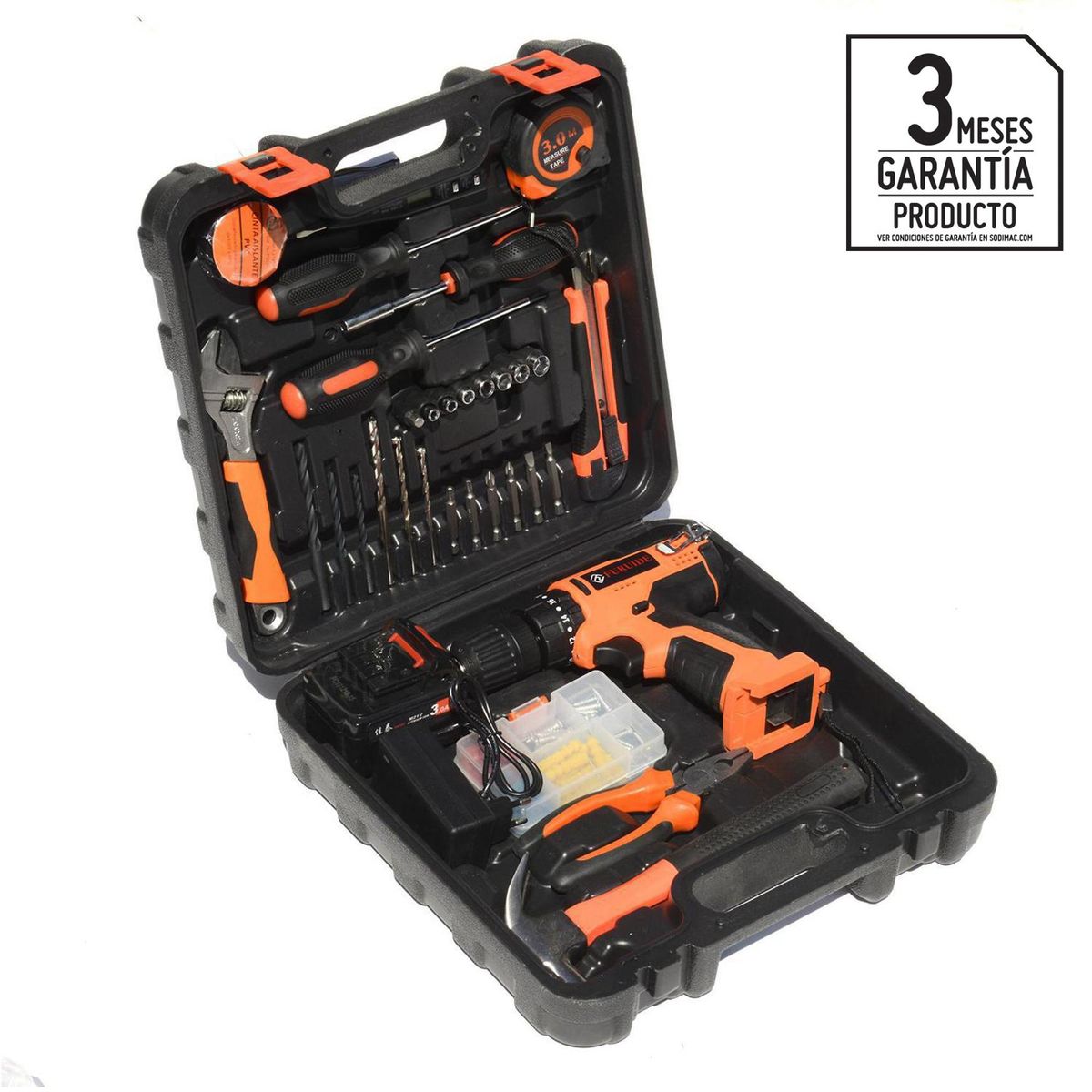 KOXIS - Atornillador inalámbrico 12 V + caja con 117 piezas herramientas