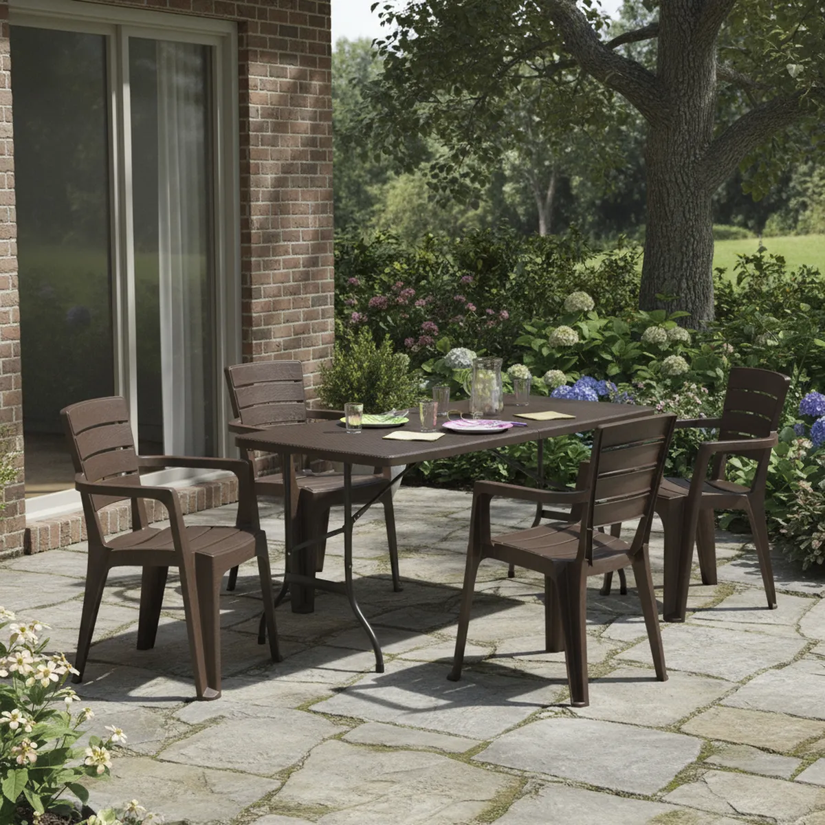 REYPLAST - Silla roble madera con brazo Marrón