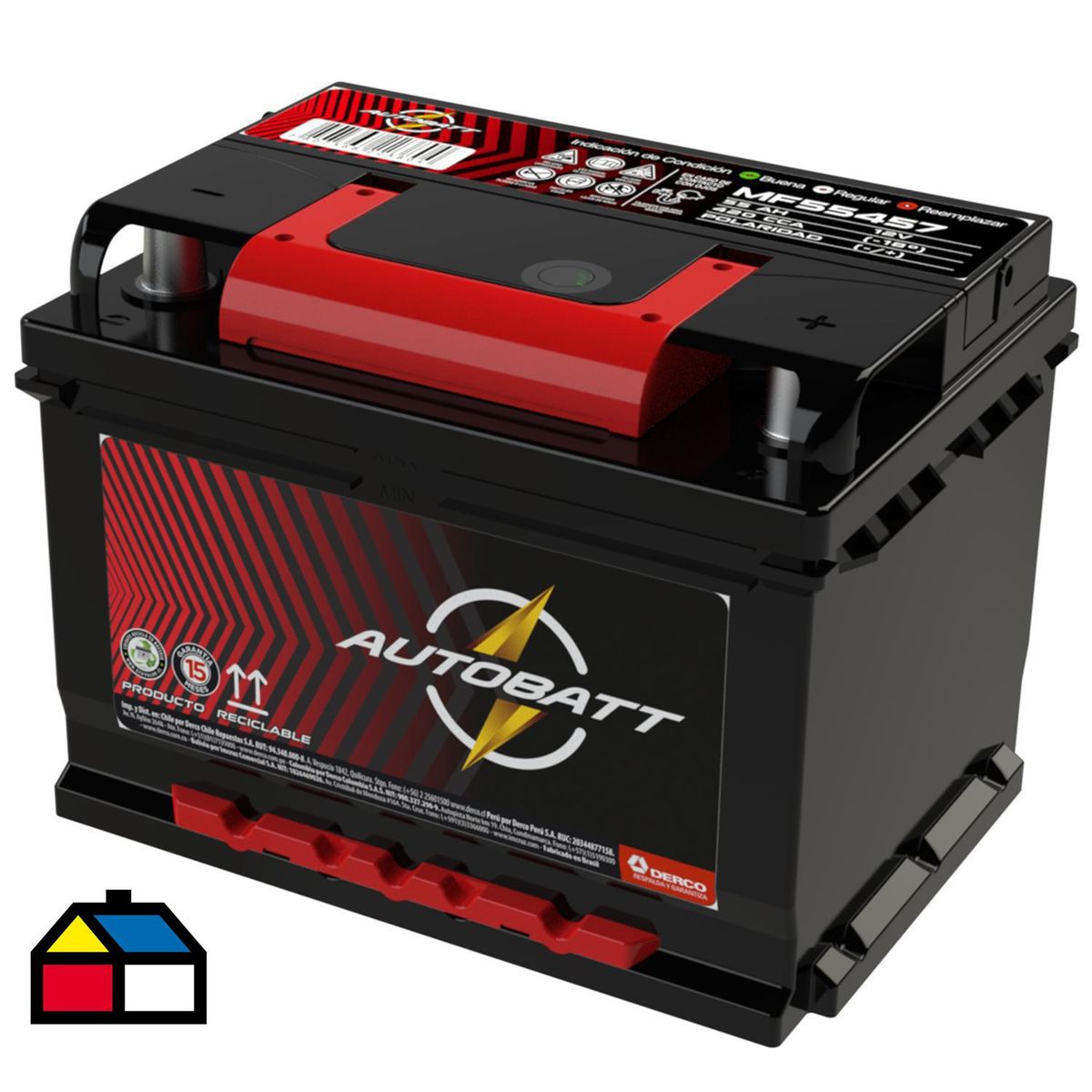 AUTOBATT - Batería de Auto 55 Ah Positivo Derecho 420 CCA