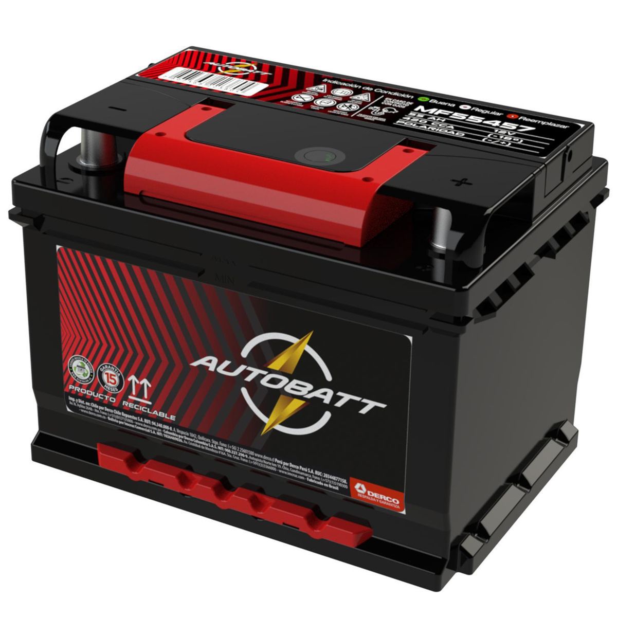 AUTOBATT - Batería de Auto 55 Ah Positivo Derecho 420 CCA
