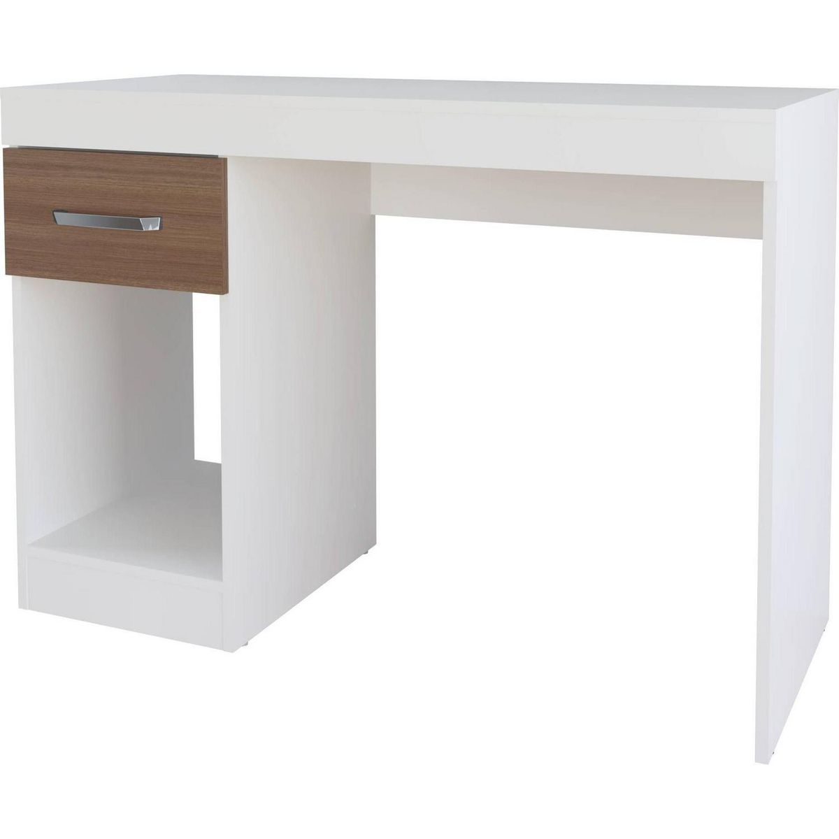 BE DESIGN - Escritorio con cajón 45x108x76 cm MDF blanco/avellana