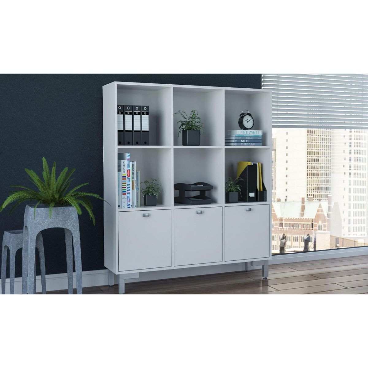 BE DESIGN - Librero MDP 9 Nivel(es) 114x127x30.5 cm Blanco