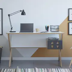 BE DESIGN - Escritorio 70x130x77 cm MDP blanco