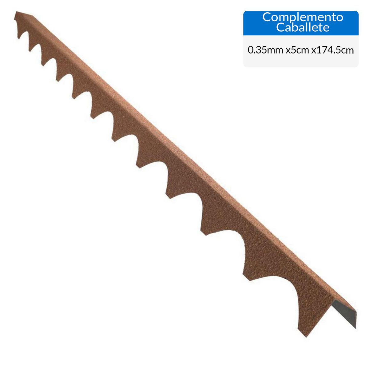 INPPA - Caballete Castellon Gravillado Zinc Gravillado 5x174.5 cm 0.35 mm Terracota