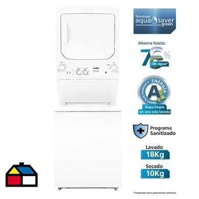 Centro lavado lavadora 18 kilos/secadora 10 kilos blanca