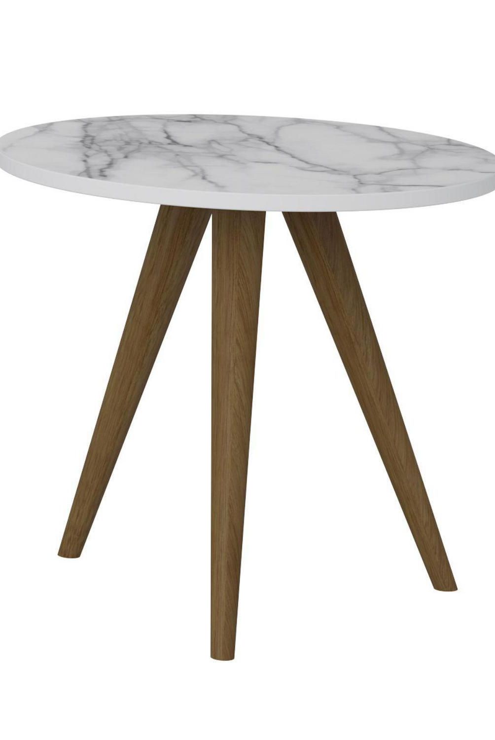 BE DESIGN - Mesa lateral 45x41,5 cm blanco/carrara