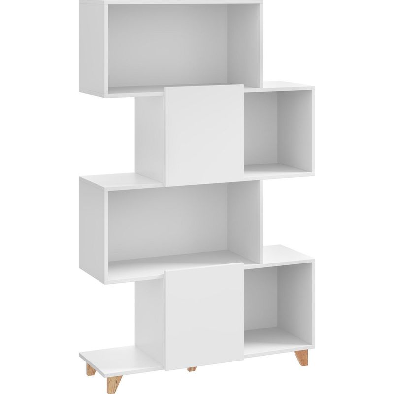 BE DESIGN - Estante Zig Zag MDF 4 Nivel(es) 89.5x146.5x31.3 cm Blanco