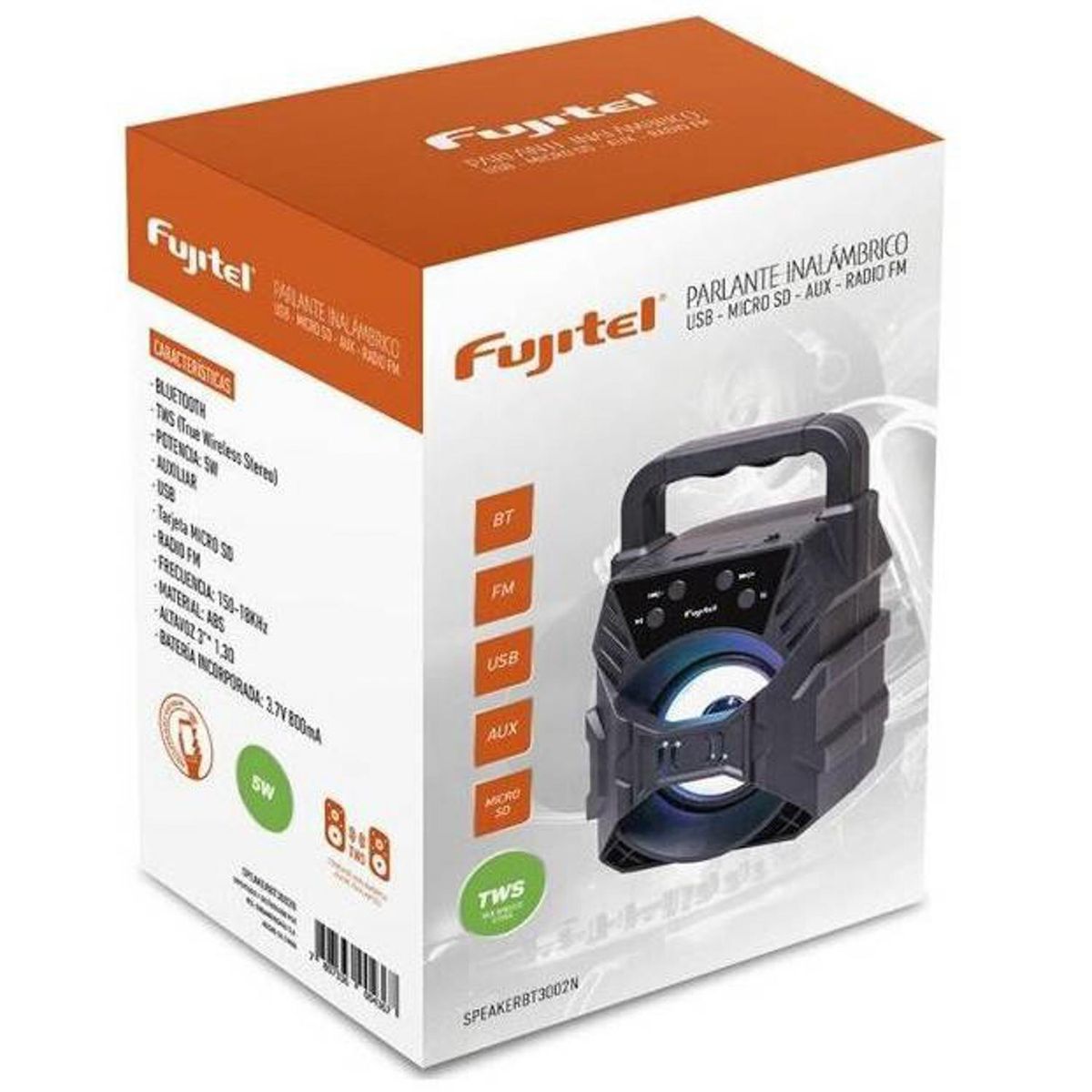 FUJITEL - Parlante bluetooth 3" 5W / FM/ TF/USB