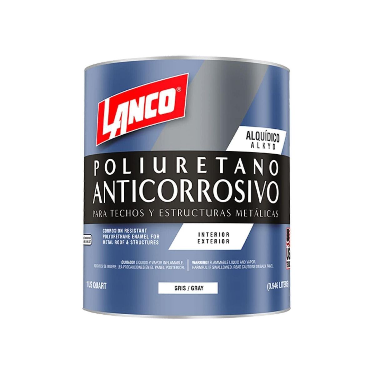 LANCO - Esmalte Poliuretano Techo Tarro 0.25 m Gris