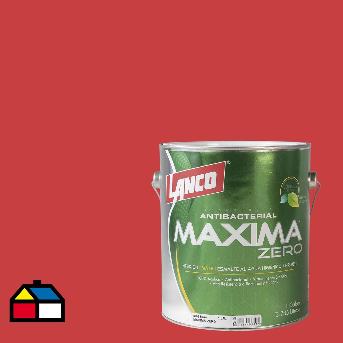 LANCO - Esmalte al Agua Antibacterial Semibrillante 1 galón(es) Rojo Red Rubbier