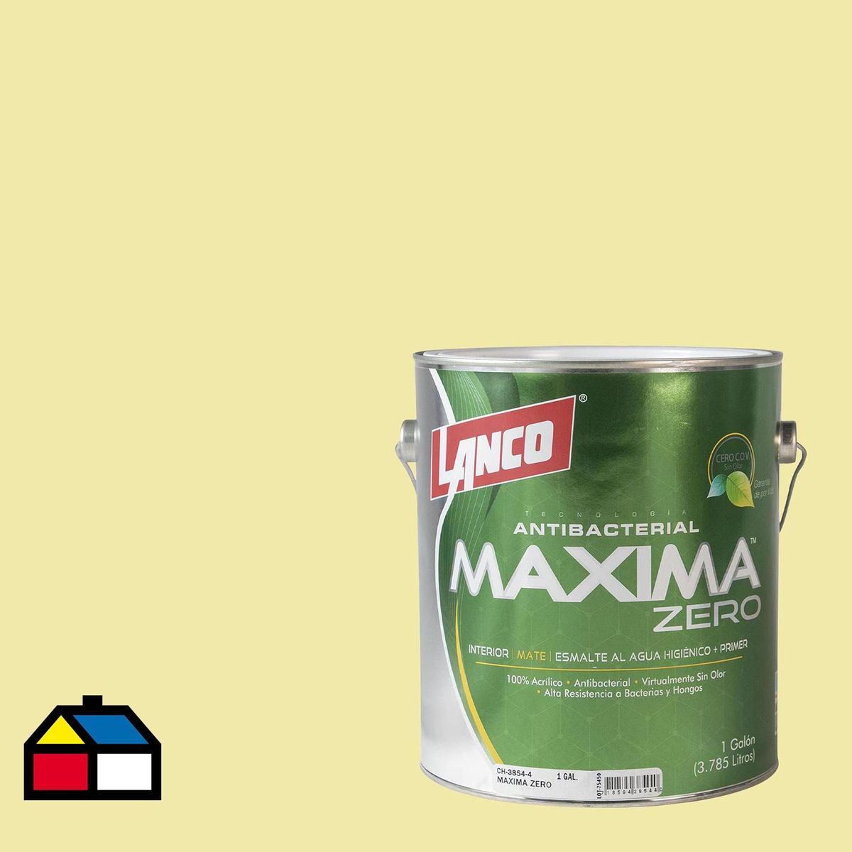 LANCO - Esmalte al Agua Antibacterial Semibrillante 1 galón(es) Amarillo Garden Of Lig