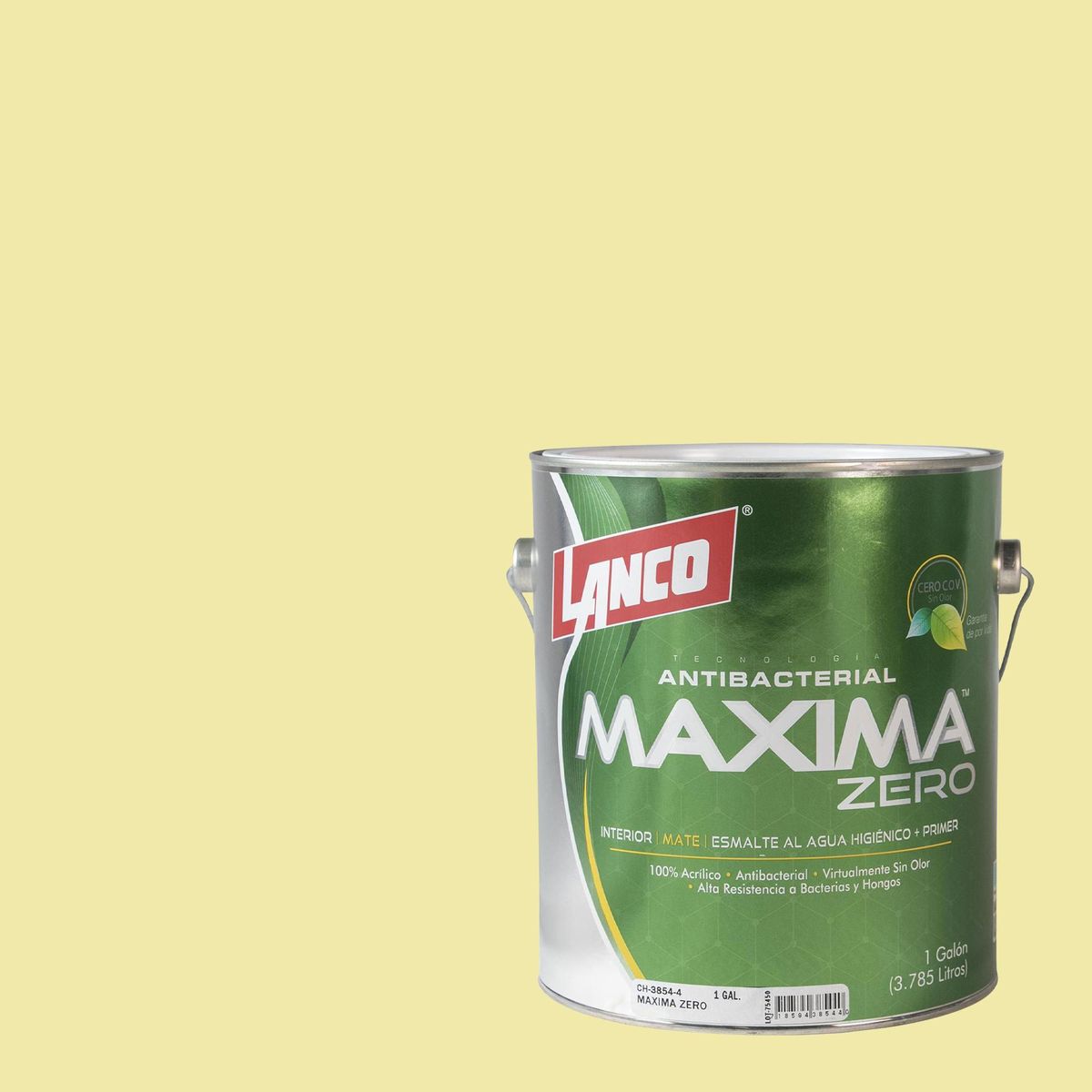 LANCO - Esmalte al Agua Antibacterial Semibrillante 1 galón(es) Amarillo Garden Of Lig