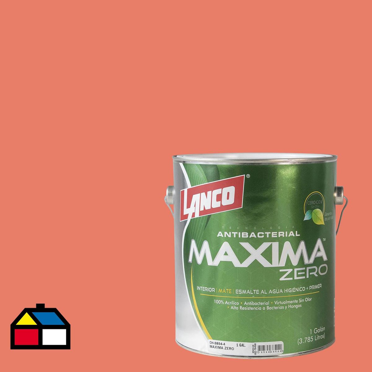 LANCO - Esmalte al Agua Antibacterial Semibrillante 1 galón(es) Naranjo Coral Sunset