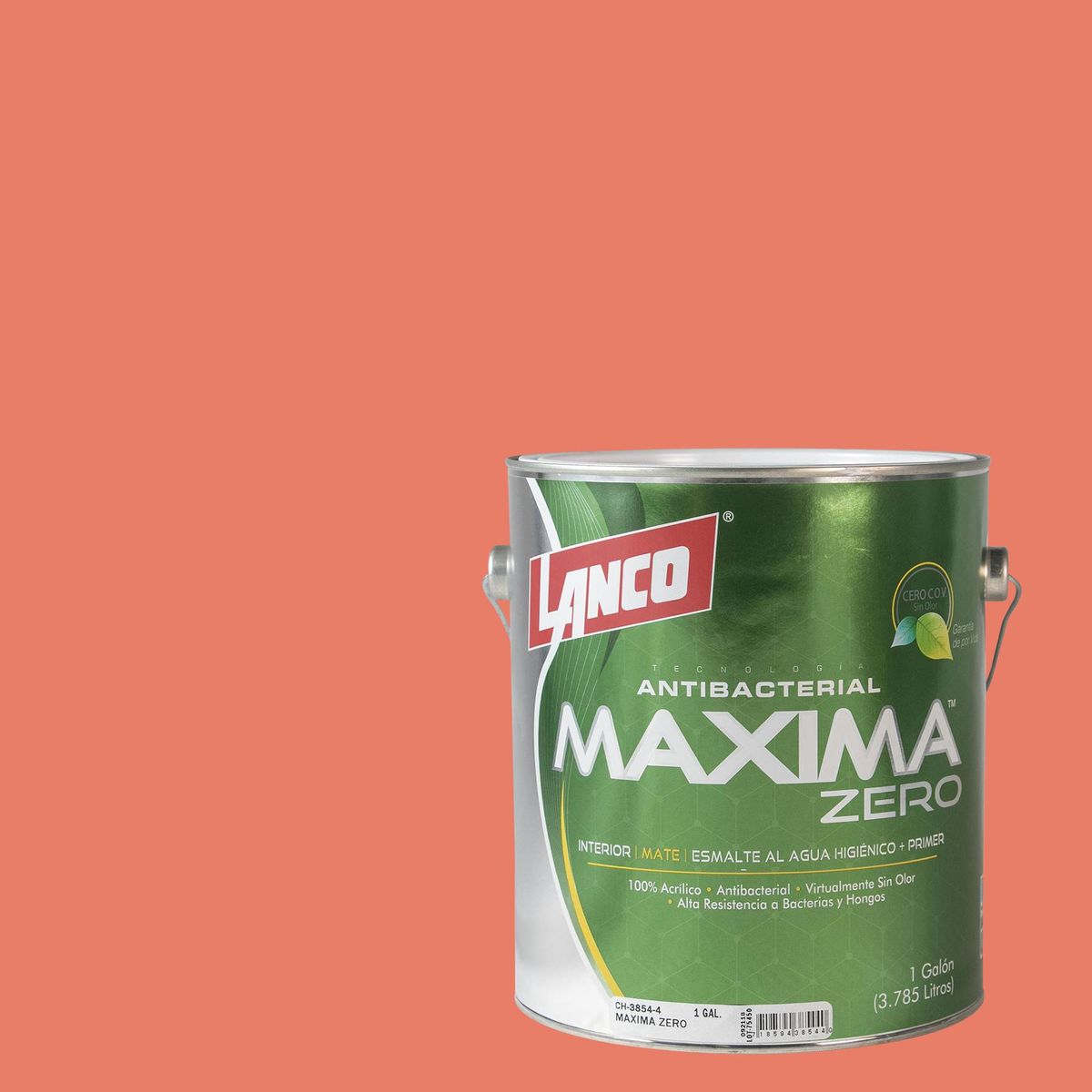 LANCO - Esmalte al Agua Antibacterial Semibrillante 1 galón(es) Naranjo Coral Sunset