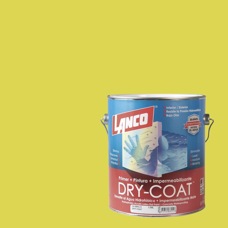 LANCO - Esmalte al Agua Impermeabilizante Satinado 1 galón(es) Verde Tangy Lime