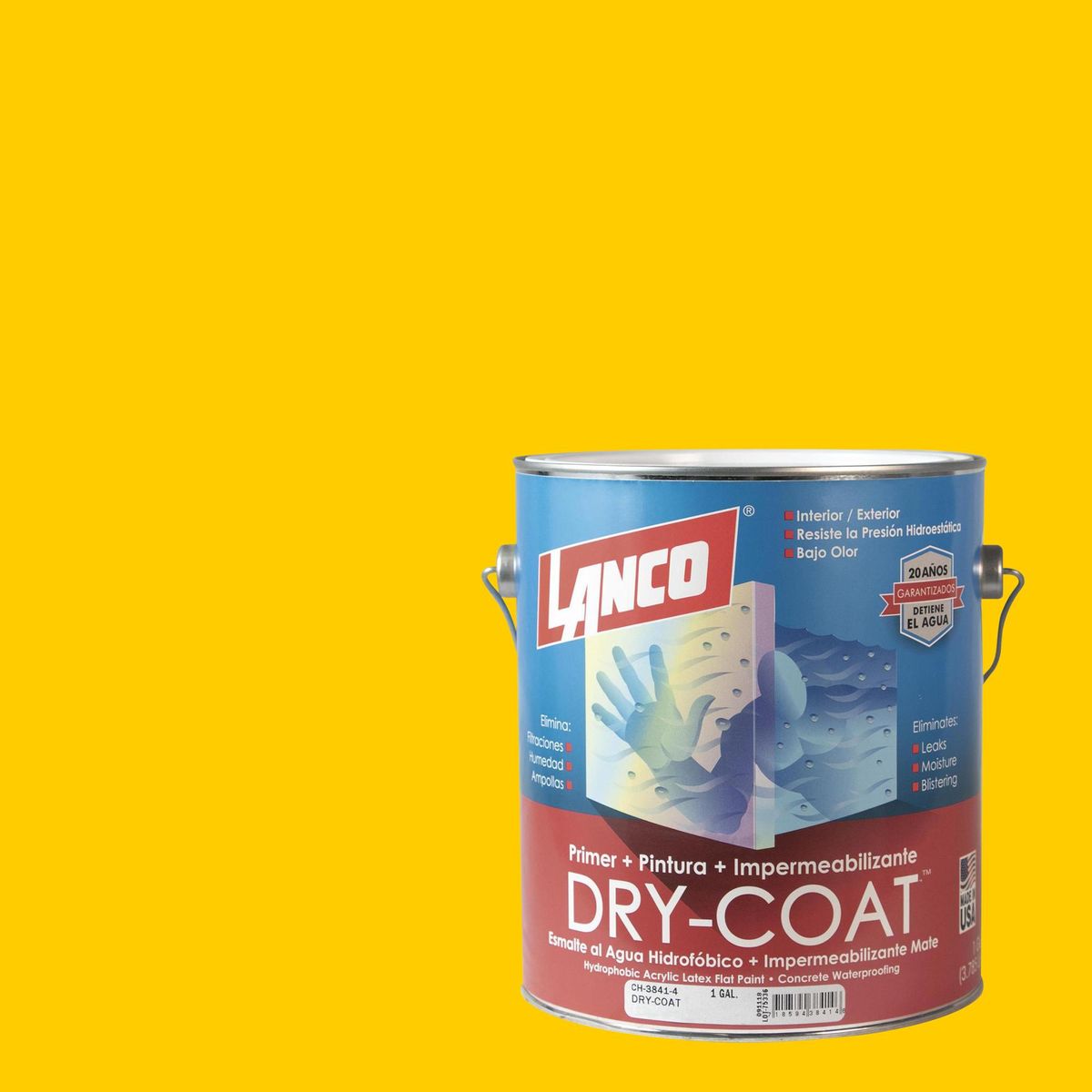 LANCO - Esmalte al Agua Impermeabilizante Galón 1 galón(es) Satinado Amarillo Dizzy Daffadil 