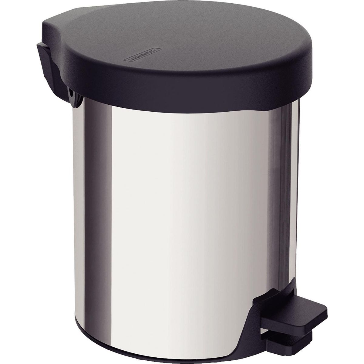 TRAMONTINA - Basurero Pedal New 5 Litros Acero Inoxidable Inox/negro