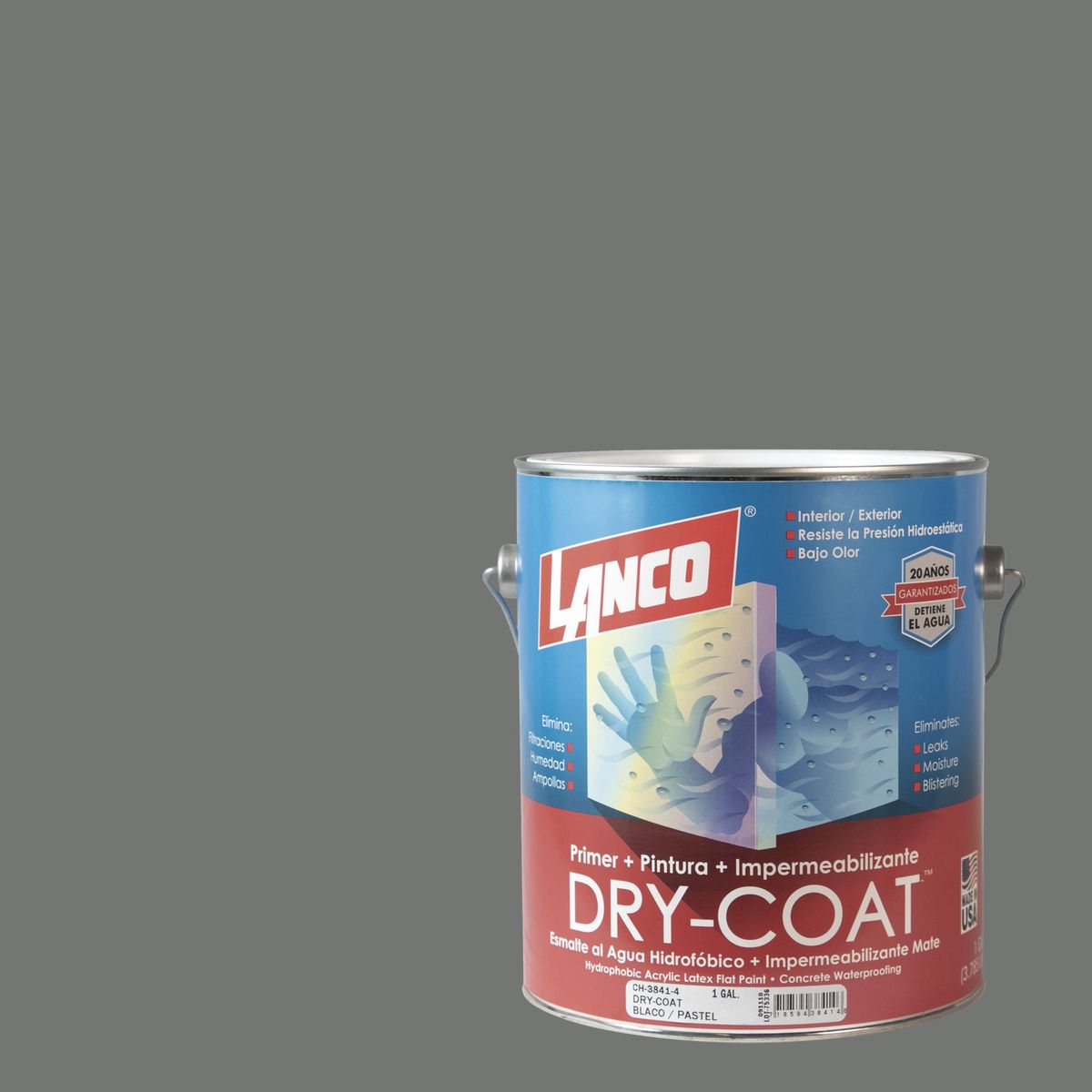 LANCO - Esmalte al Agua Impermeabilizante Galón 1 galón(es) Mate Gris Castle Ford 