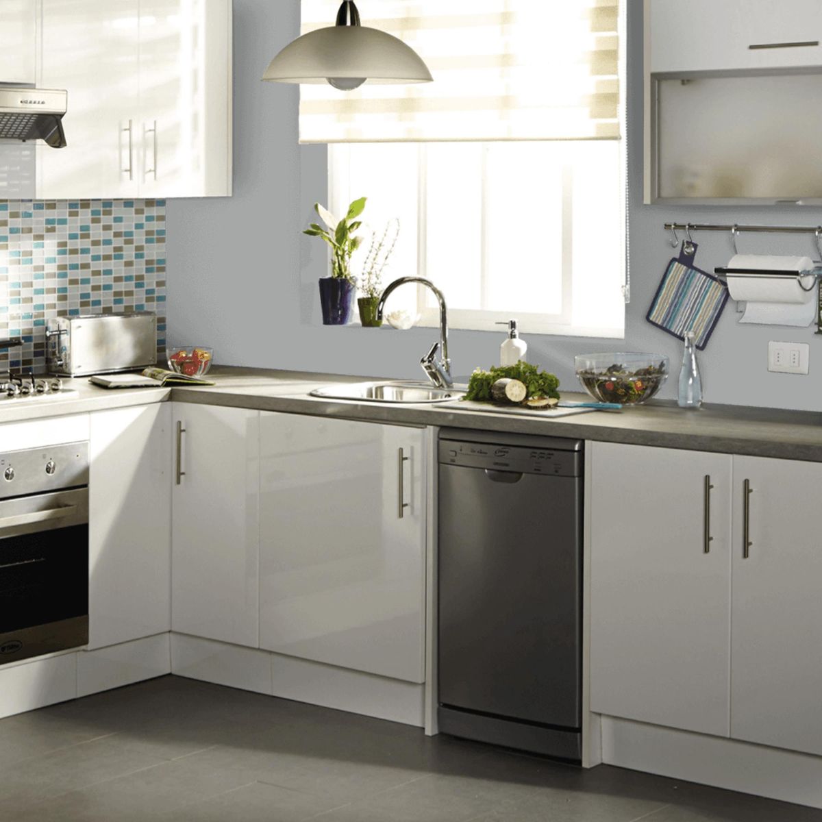 LANCO - Esmalte al Agua Impermeabilizante 1 galón(es) Satinado Gris Silver Queen