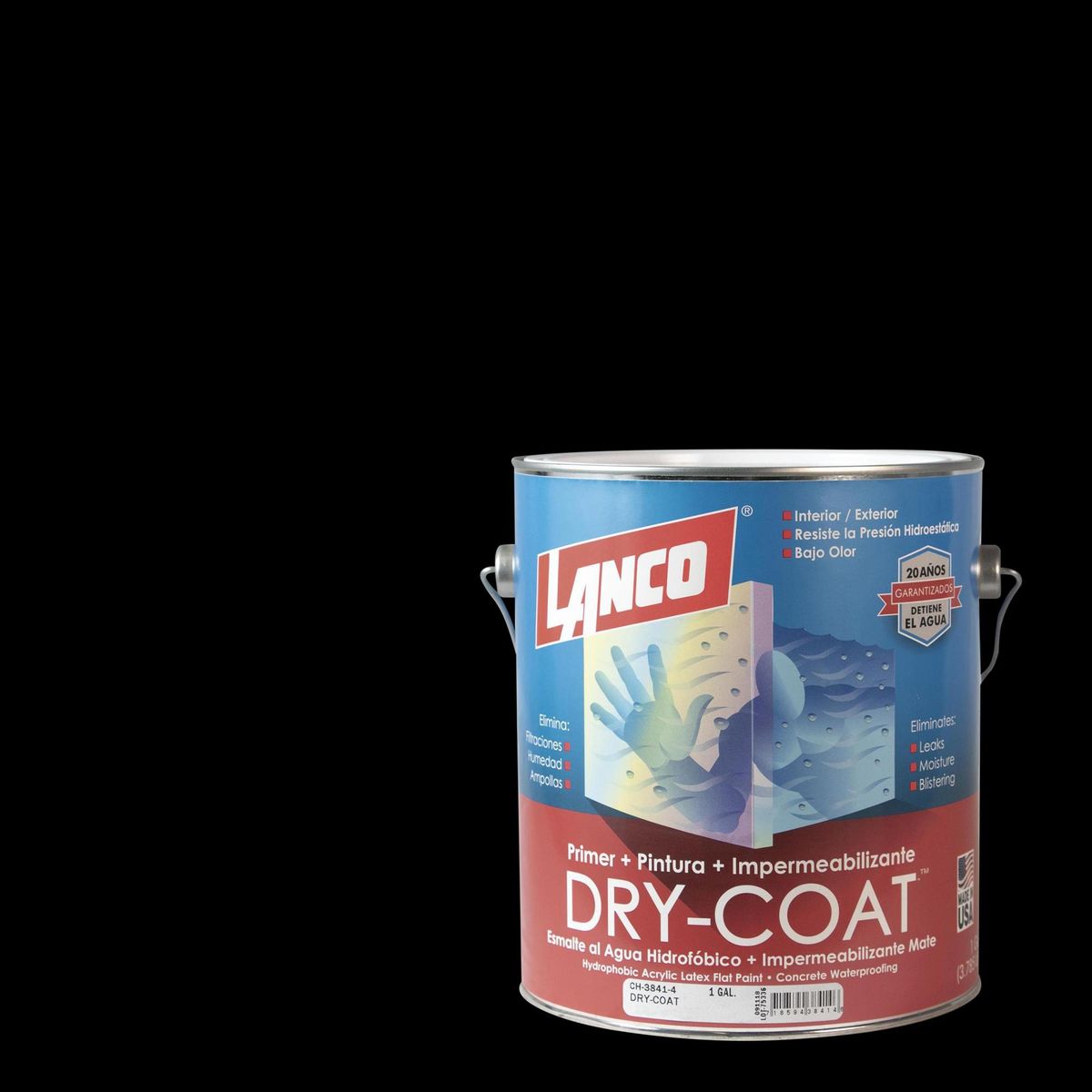 LANCO - Esmalte al Agua Impermeabilizante 1 galón(es) Satinado Negro Negro