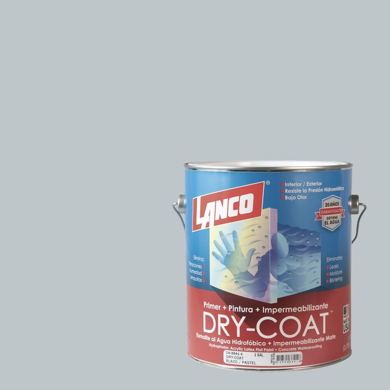 LANCO - Esmalte al Agua Impermeabilizante Mate 1 galón(es) Gris Silver Dollar