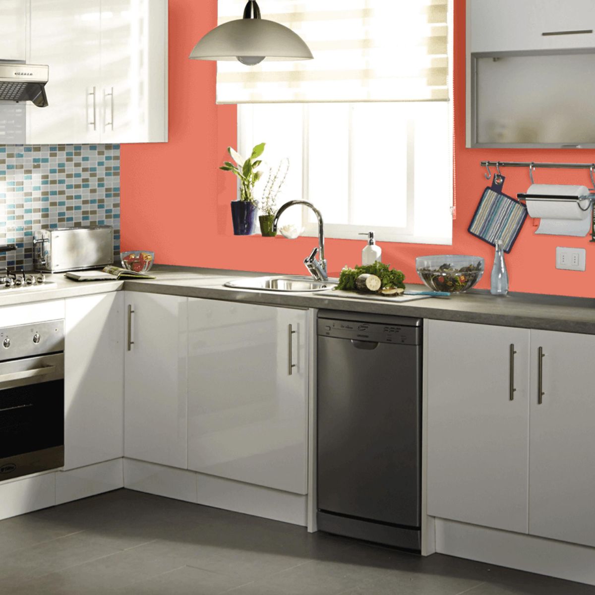 LANCO - Esmalte al Agua Impermeabilizante Galón 1 galón(es) Mate Naranjo Coral Sunset 