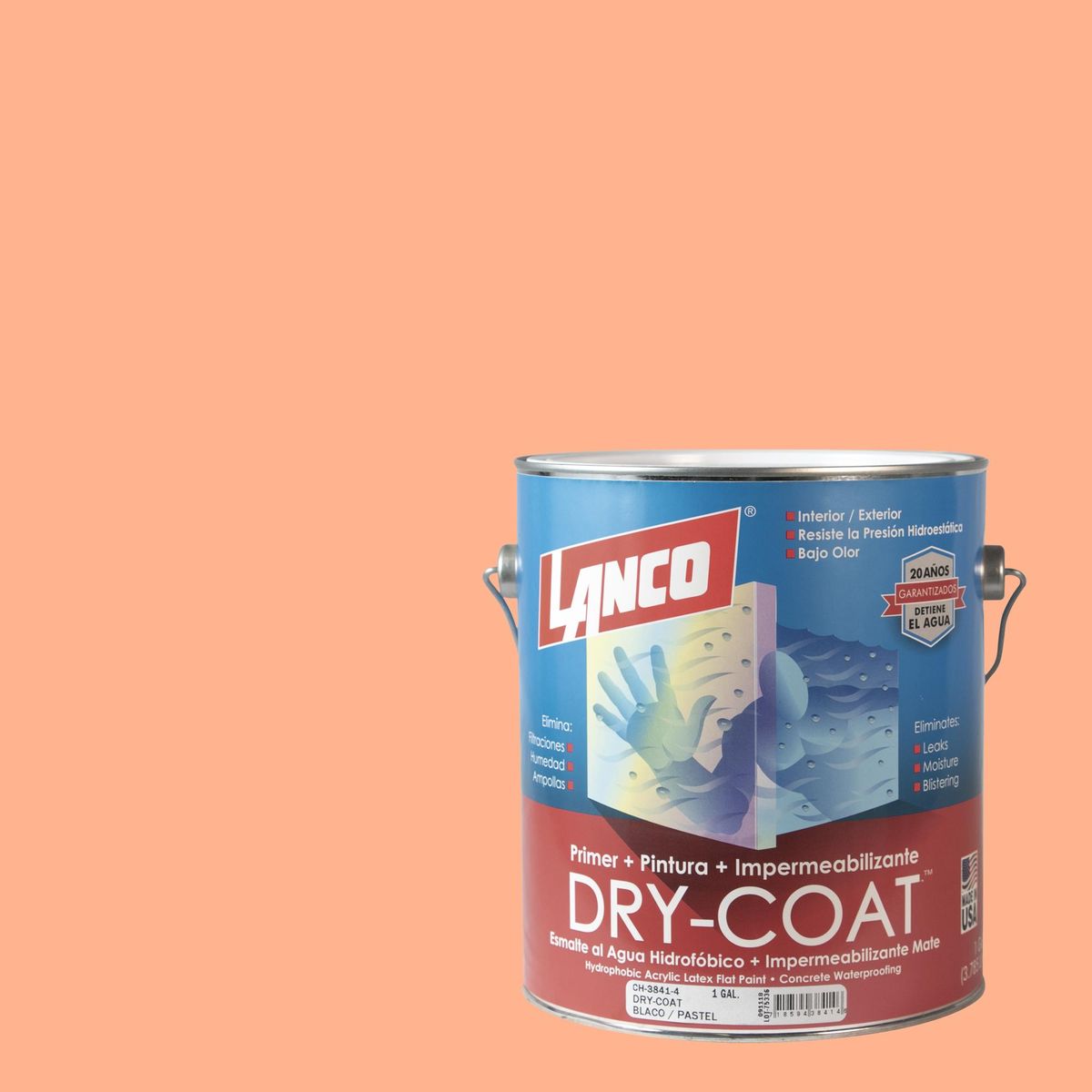 LANCO - Esmalte al Agua Impermeabilizante Galón 1 galón(es) Mate Naranjo Slice Of Cant 