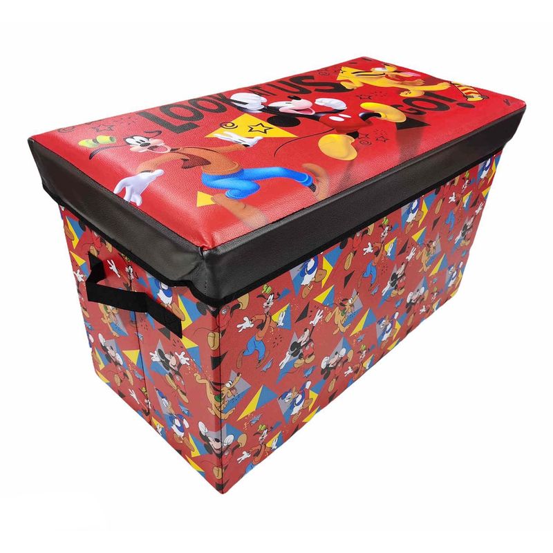 DISNEY - Baúl-Banca plegable Mickey 60x30x35 cm roja