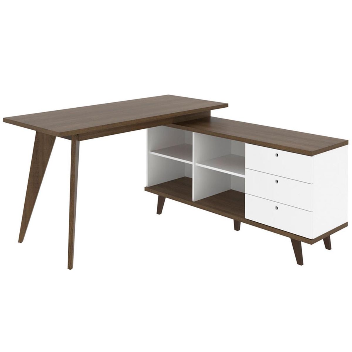 MOBILO - Escritorio 230X60X77 cm MDP rústico/blanco