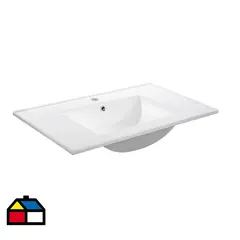 STRETTO - Cubierta Lavamanos Forma Rectangular Loza 73x19x48 cm Blanco