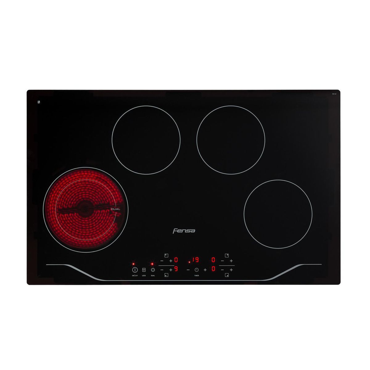 FENSA - Encimera Vitrocerámica 4 Platos Negro FEV 4T